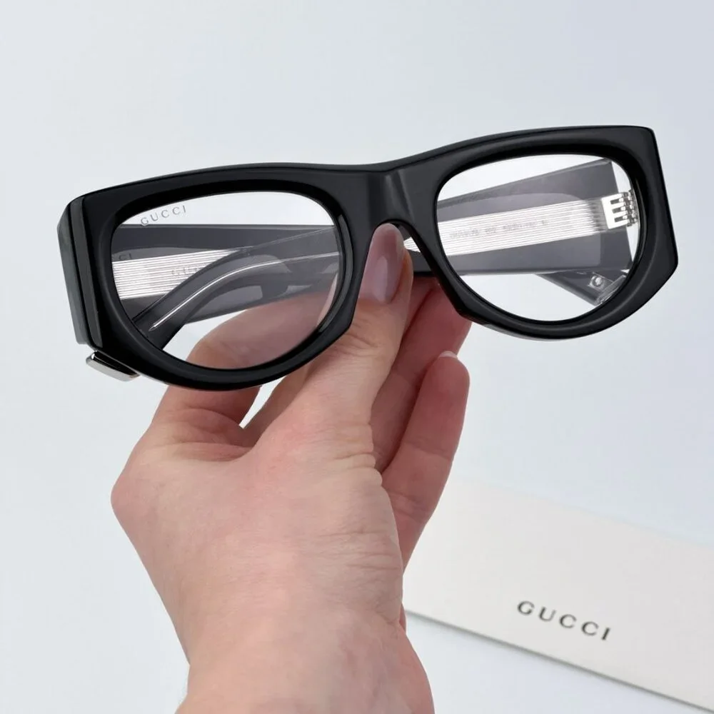 Gucci Men BRAND NEW Sunglasses Black Transparent Rectangular GG1917S 002